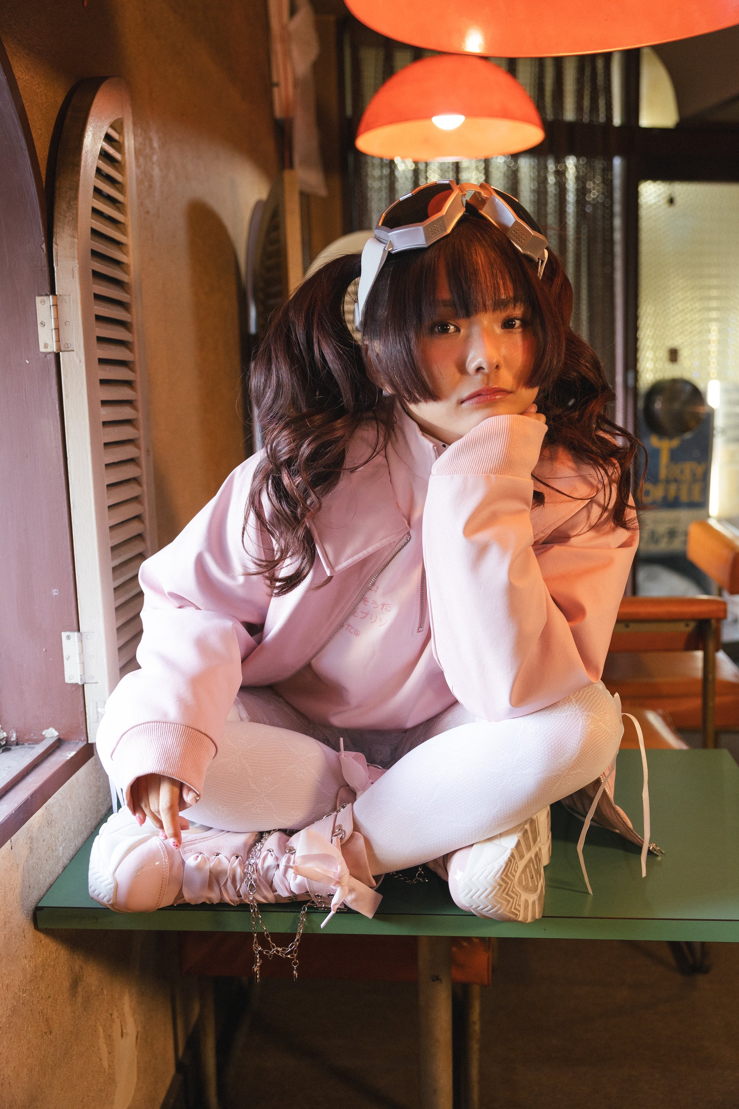 EMBROIDERY FAUX LEATHER BLOUSON